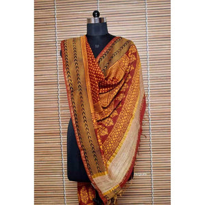Yellow Bagh Maheshwari Dupatta - SSEthnics