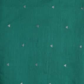 Sea Green Cotton SIlk Fabric with Zari Booti