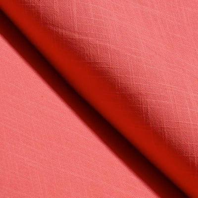 Carrot Red Slub Cotton Woven Fabric