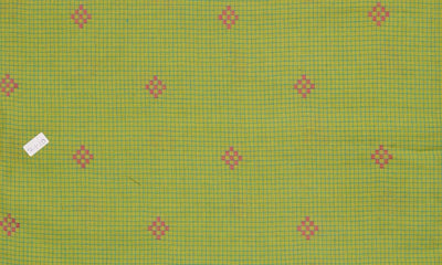 Green Checkered Cotton Woven Fabric (Cut Piece 2 Meter)