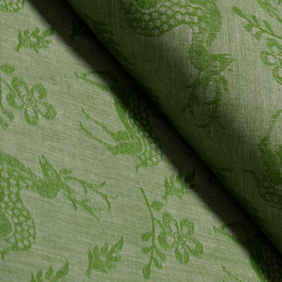 Green Self Cotton Woven Fabric