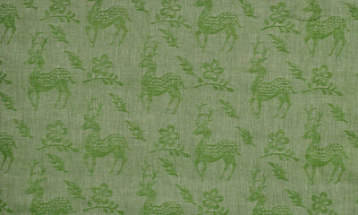 Green Self Cotton Woven Fabric