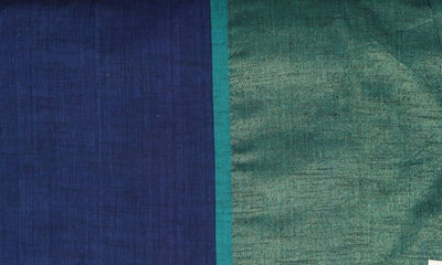 Blue Half-Half Cotton Woven Fabric
