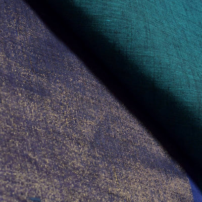 Teal Half-Half Cotton Woven Fabric
