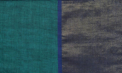 Teal Half-Half Cotton Woven Fabric