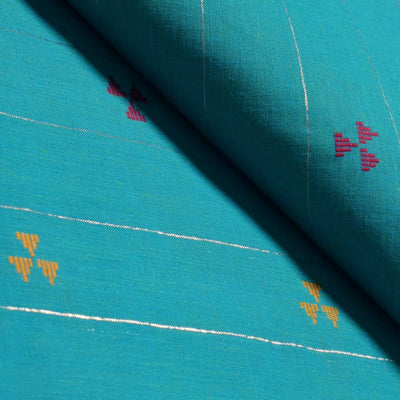 Blue Self Cotton Woven Fabric (Cut Piece 1.70 Meter)