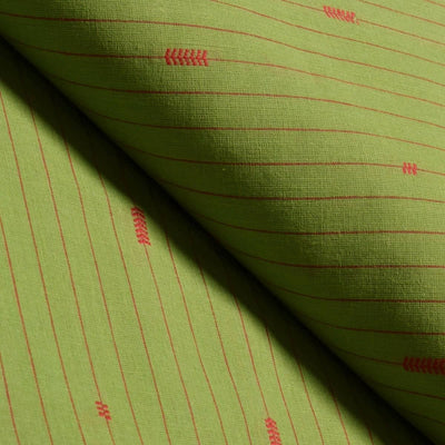 Green Self Cotton Woven Fabric
