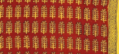 Yellow Bagh Cotton Handblock Print Fabric - SSEthnics