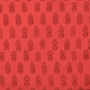Red Bagh Cotton Block Print Fabric - SSEthnics