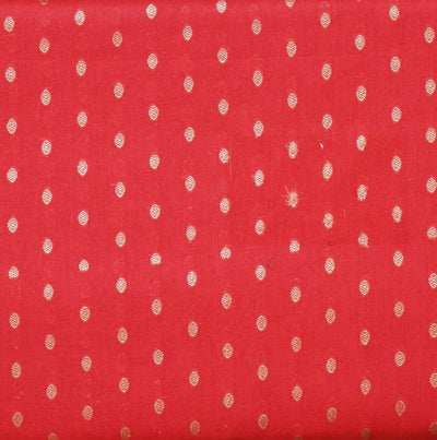 Red Zari Booti Cotton Woven Fabric