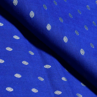 Blue Zari Booti Cotton Woven Fabric (Cut Piece 1.5 Meter)