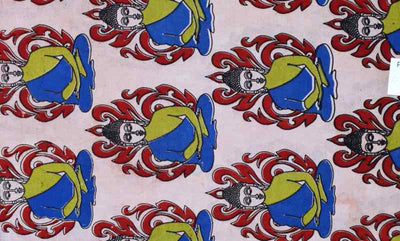 Cream Screen Print Kalamkari Inspired Fabric - SSEthnics