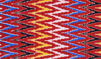 Red Screen Print Kalamkari Inspired Fabric - SSEthnics