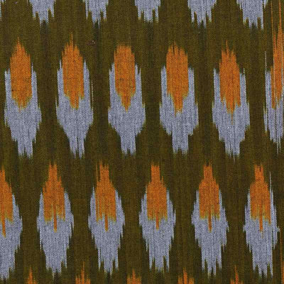 Green Pochampally Ikat Fabric - SSEthnics