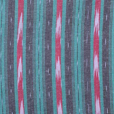 Green Pochampally Ikat Fabric - SSEthnics