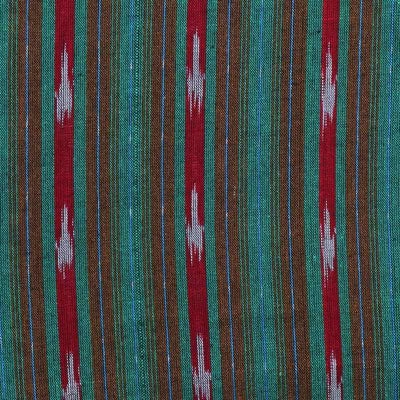 Green Pochampally Ikat Fabric - SSEthnics