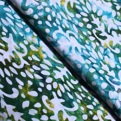Multicolour Hand Wax Batik Cotton Fabric - SSEthnics