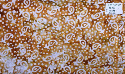 Brown Hand Wax Batik Cotton Fabric - SSEthnics