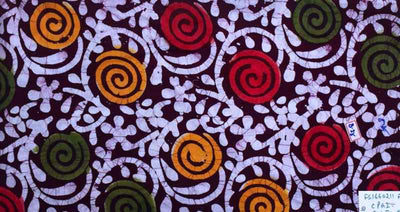 Brown Hand Wax Batik Cotton Fabric - SSEthnics