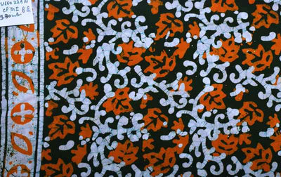 Green Hand Wax Batik Cotton Fabric - SSEthnics