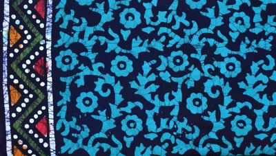 Sea Green Hand Wax Batik Fabric - SSEthnics