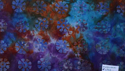 Multicolour Hand Wax Batik Cotton Fabric - SSEthnics