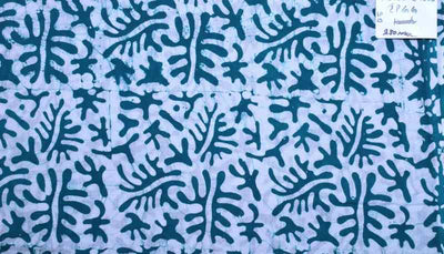 White Hand Wax Batik Cotton Fabric - SSEthnics