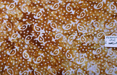 Brown Hand Wax Batik Cotton Fabric - SSEthnics