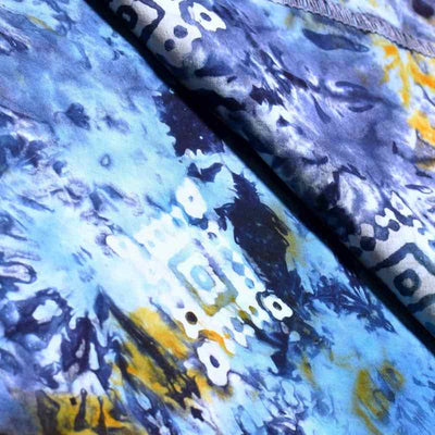 Multicolour Hand Wax Batik Fabric - SSEthnics