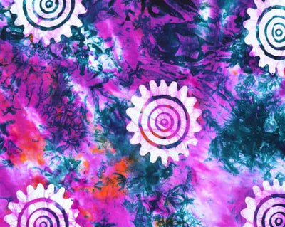 Multicolour Hand Wax Batik Fabric - SSEthnics