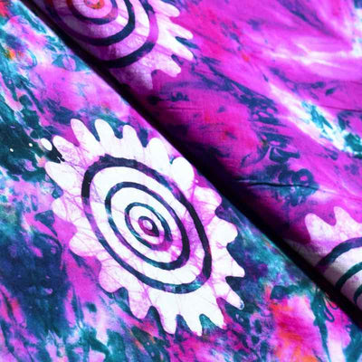 Multicolour Hand Wax Batik Fabric - SSEthnics