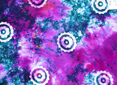 Multicolour Hand Wax Batik Fabric - SSEthnics