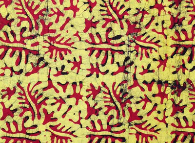 Yellow Hand Wax Batik Fabric - SSEthnics