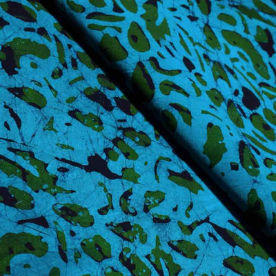 Sea Green Hand Wax Batik Fabric - SSEthnics