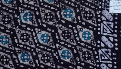 Black Hand Wax Batik Cotton Fabric - SSEthnics