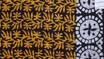 Black Hand Wax Batik Cotton Fabric - SSEthnics