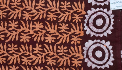 Black Hand Wax Batik Cotton Fabric - SSEthnics