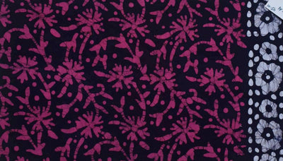 Black Hand Wax Batik Cotton Fabric - SSEthnics