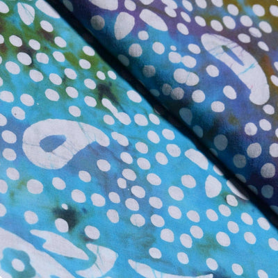 Black Hand Wax Batik Cotton Fabric - SSEthnics