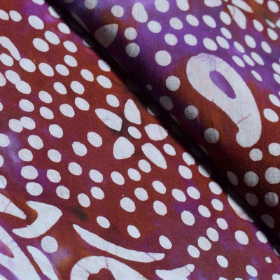 Black Hand Wax Batik Cotton Fabric - SSEthnics