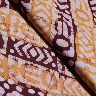 Black Hand Wax Batik Cotton Fabric - SSEthnics