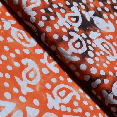 Black Hand Wax Batik Cotton Fabric - SSEthnics