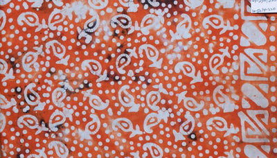 Black Hand Wax Batik Cotton Fabric - SSEthnics