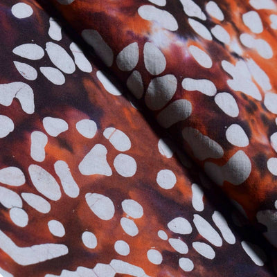 Black Hand Wax Batik Cotton Fabric - SSEthnics