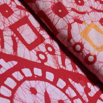 Black Hand Wax Batik Cotton Fabric - SSEthnics