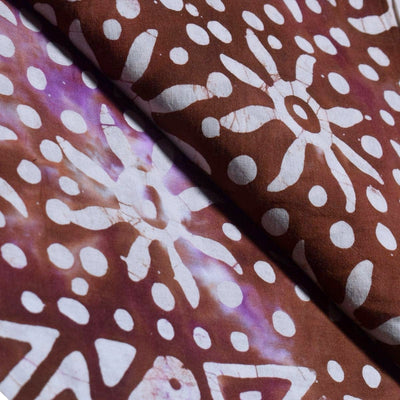 Black Hand Wax Batik Cotton Fabric - SSEthnics