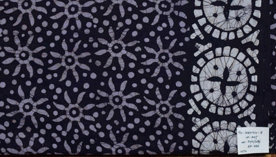 Black Hand Wax Batik Cotton Fabric - SSEthnics