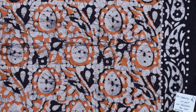 Black Hand Wax Batik Cotton Fabric - SSEthnics