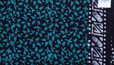 Black Hand Wax Batik Cotton Fabric - SSEthnics