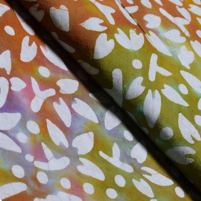 Black Hand Wax Batik Cotton Fabric - SSEthnics